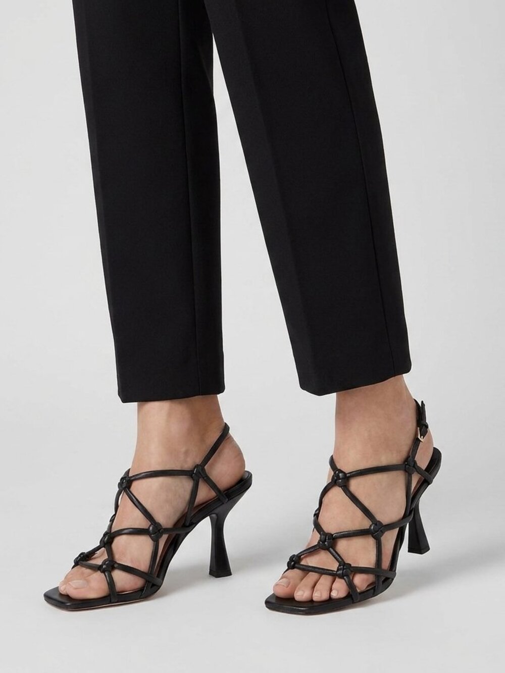 Kate Spade New York Women's Black Coco Knotted Strappy High Heel Sandals Size 9B